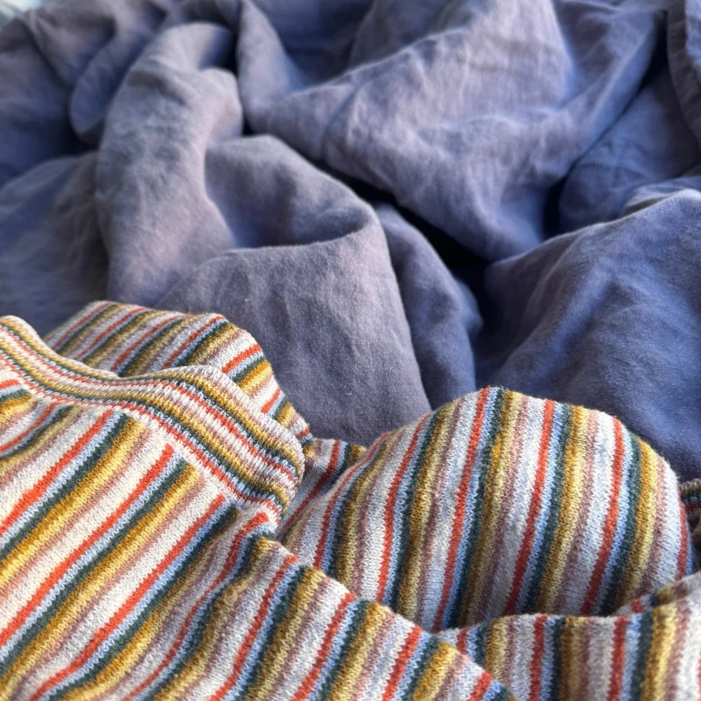 Restoration Hardware Duvet Cover Full/Queen Purple Stonewashed Belgian Linen